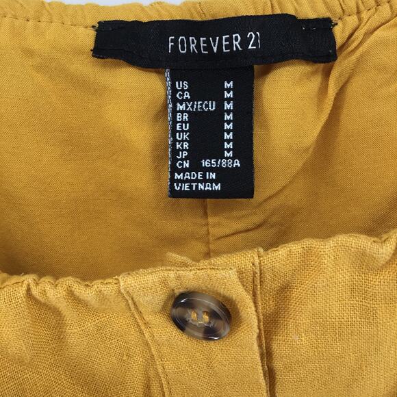 Forever 21 Linen Button Down Mini Dress Medium - Picture 4 of 11